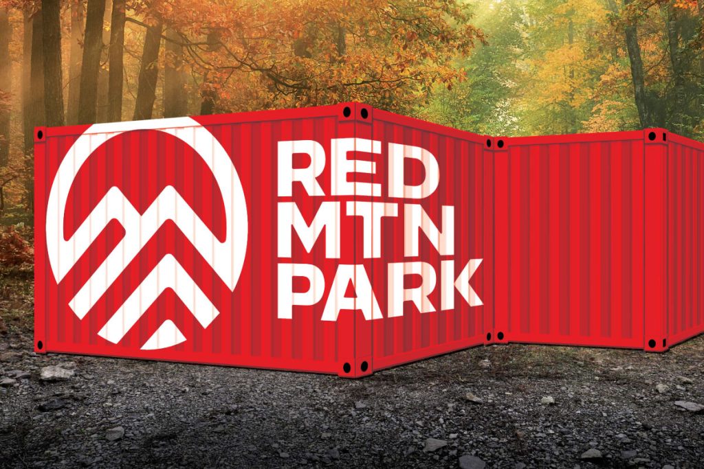 Red Mountain Park storage container mockup