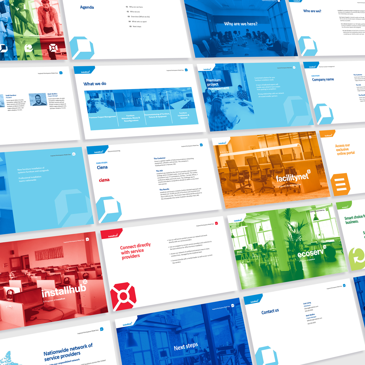 Installnet brand family - business card mockups