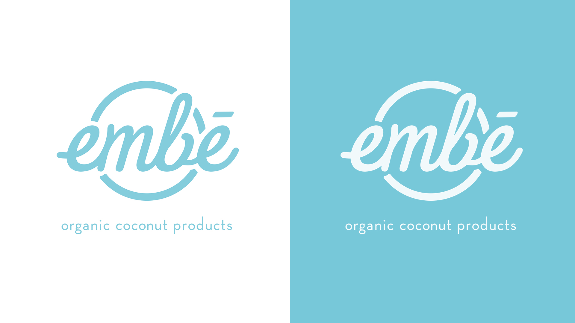 Embe logo on white and blue background